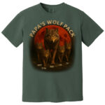 Papas Wolf Pack Family T Shirt Personalized Gift for Dad and Kids
