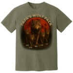 Papas Wolf Pack Family T Shirt Personalized Gift for Dad and Kids