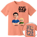 Personalized Best Dad Ever Shirt Custom Cartoon Dad and Son Tee
