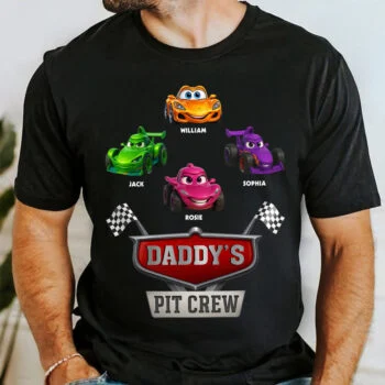 Personalized Daddy Pit Crew Racing Cars Custom Name T Shirt