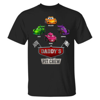 Personalized Daddy Pit Crew Racing Cars Custom Name T Shirt