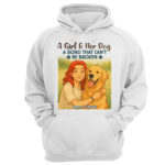 Personalized Girl And Dog Bond TShirt Custom Name Pet Lover Gift