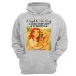 Personalized Girl And Dog Bond TShirt Custom Name Pet Lover Gift