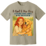 Personalized Girl And Dog Bond TShirt Custom Name Pet Lover Gift