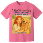 Personalized Girl And Dog Bond TShirt Custom Name Pet Lover Gift