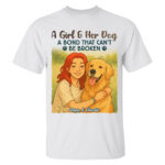 Personalized Girl And Dog Bond TShirt Custom Name Pet Lover Gift