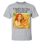 Personalized Girl And Dog Bond TShirt Custom Name Pet Lover Gift