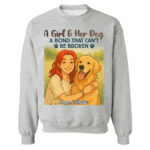 Personalized Girl And Dog Bond TShirt Custom Name Pet Lover Gift