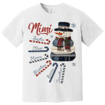 Personalized Mimi Snowman Sweatshirt with Custom Names Christmas Gift
