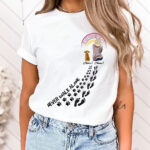 Personalized Never Walk Alone Shirt Custom Names Dog Paw Prints Tee