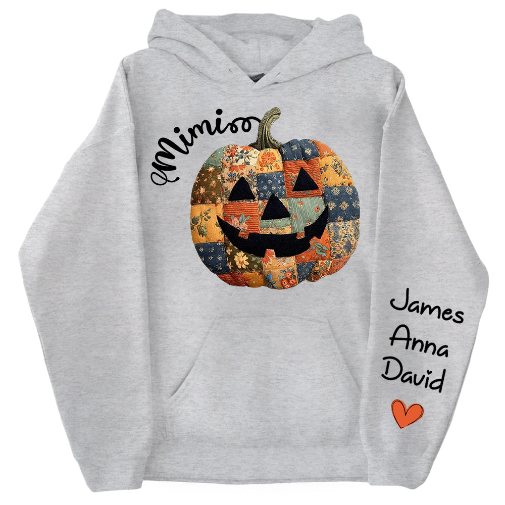 Personalized Patchwork Pumpkin Halloween Sweatshirt for Family Personalized Patchwork Pumpkin Halloween Sweatshirt for Family