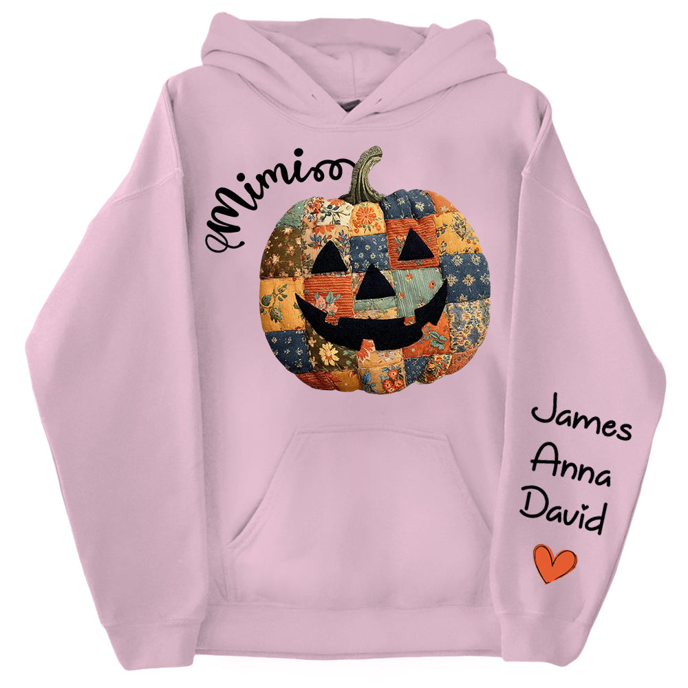 Personalized Patchwork Pumpkin Halloween Sweatshirt for Family Personalized Patchwork Pumpkin Halloween Sweatshirt for Family