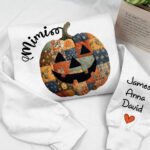 Personalized Patchwork Pumpkin Halloween Sweatshirt for Family