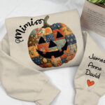Personalized Patchwork Pumpkin Halloween Sweatshirt for Family