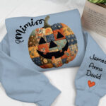 Personalized Patchwork Pumpkin Halloween Sweatshirt for Family