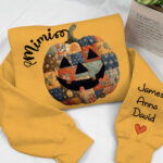 Personalized Patchwork Pumpkin Halloween Sweatshirt for Family