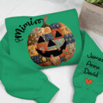 Personalized Patchwork Pumpkin Halloween Sweatshirt for Family
