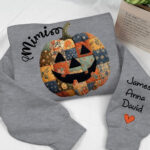 Personalized Patchwork Pumpkin Halloween Sweatshirt for Family