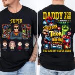Super Dad Personalized Family Names Marvel Superhero T Shirt