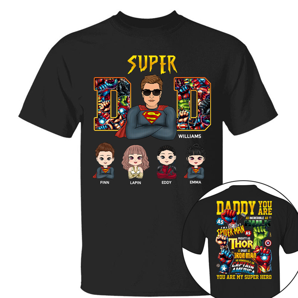 Super Dad Personalized Family Names Marvel Superhero T Shirt Super Dad Personalized Family Names Marvel Superhero T Shirt