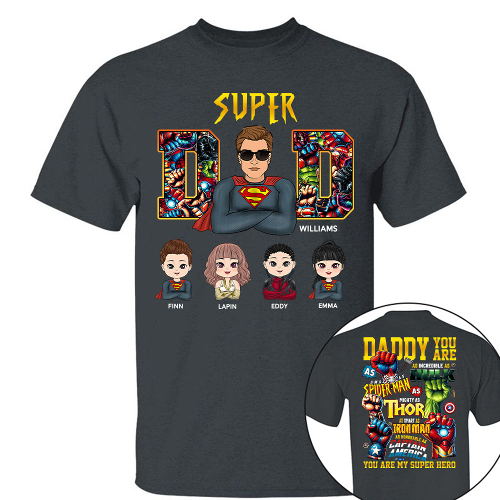 Super Dad Personalized Family Names Marvel Superhero T Shirt Super Dad Personalized Family Names Marvel Superhero T Shirt