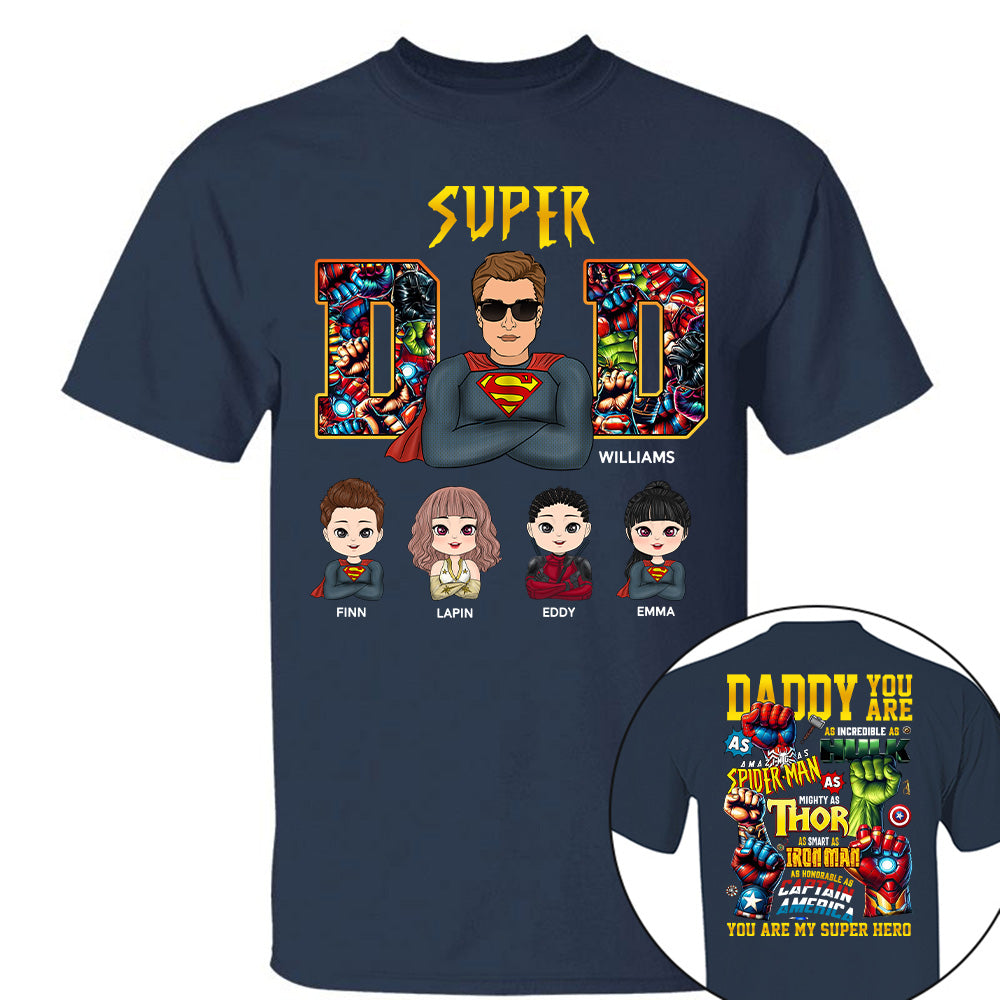Super Dad Personalized Family Names Marvel Superhero T Shirt Super Dad Personalized Family Names Marvel Superhero T Shirt