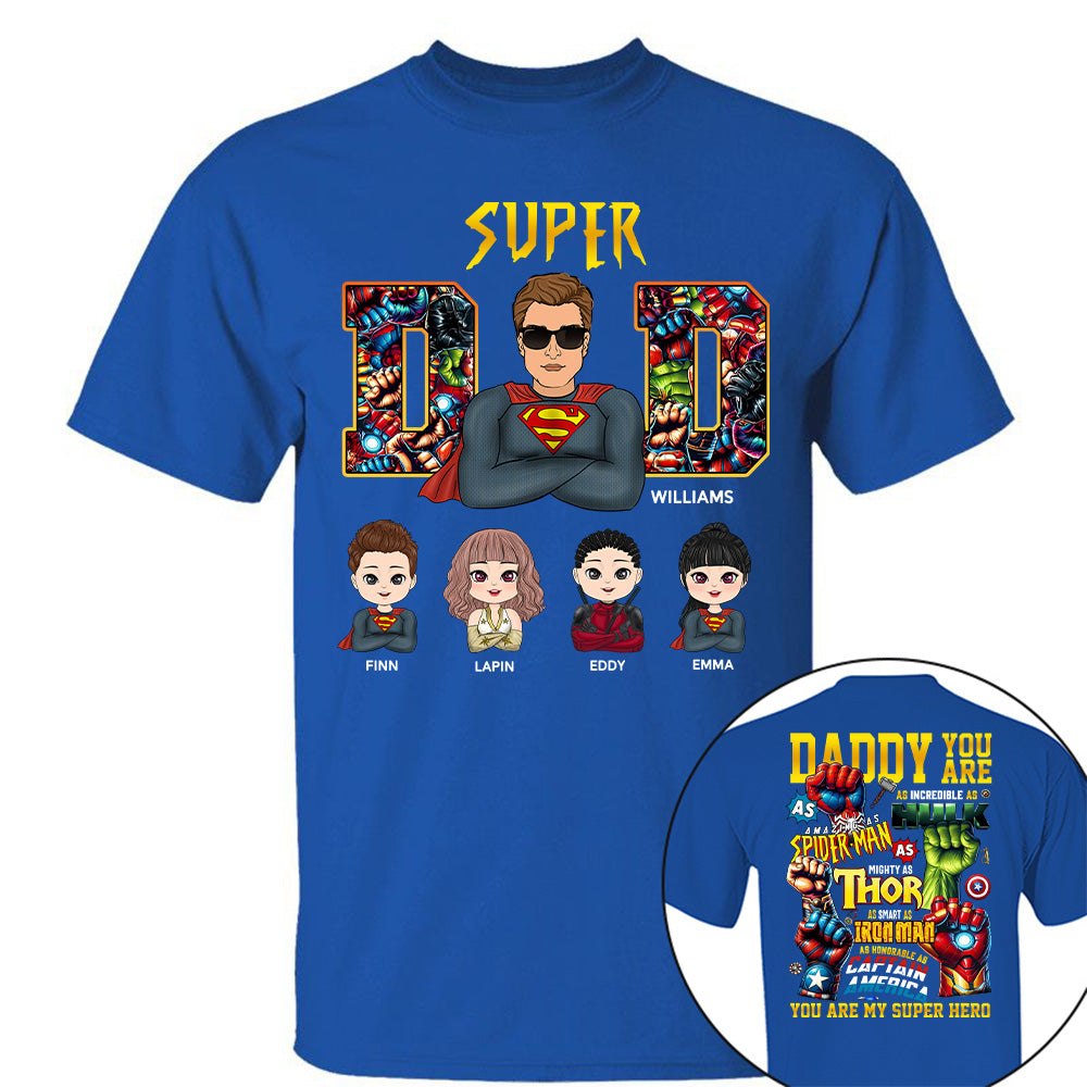 Super Dad Personalized Family Names Marvel Superhero T Shirt Super Dad Personalized Family Names Marvel Superhero T Shirt