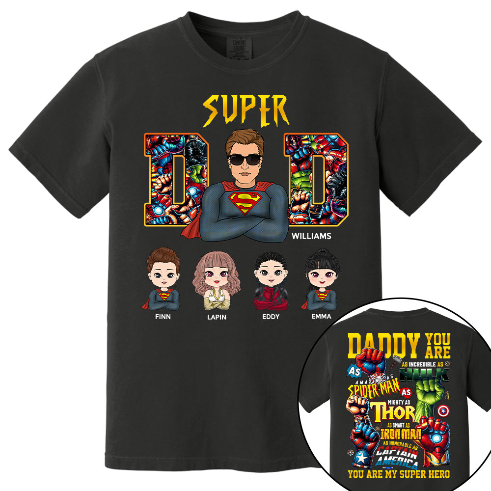 Super Dad Personalized Family Names Marvel Superhero T Shirt Super Dad Personalized Family Names Marvel Superhero T Shirt