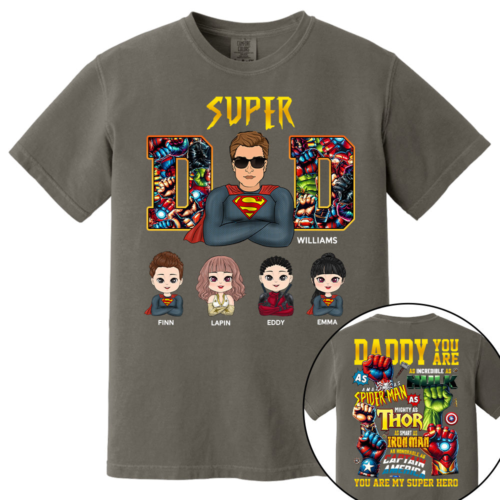 Super Dad Personalized Family Names Marvel Superhero T Shirt Super Dad Personalized Family Names Marvel Superhero T Shirt