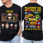 Super Dad Shirt Personalized Comic Superhero Daddy Gift Tee