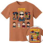 Super Dad Shirt Personalized Comic Superhero Daddy Gift Tee