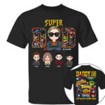 Super Dad Shirt Personalized Comic Superhero Daddy Gift Tee