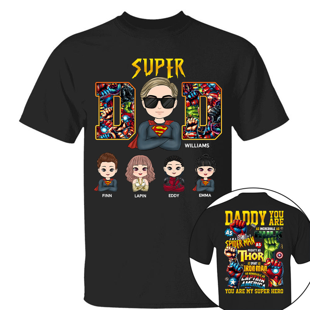 Super Dad Shirt Personalized Comic Superhero Daddy Gift Tee Super Dad Shirt Personalized Comic Superhero Daddy Gift Tee
