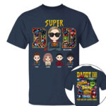 Super Dad Shirt Personalized Comic Superhero Daddy Gift Tee
