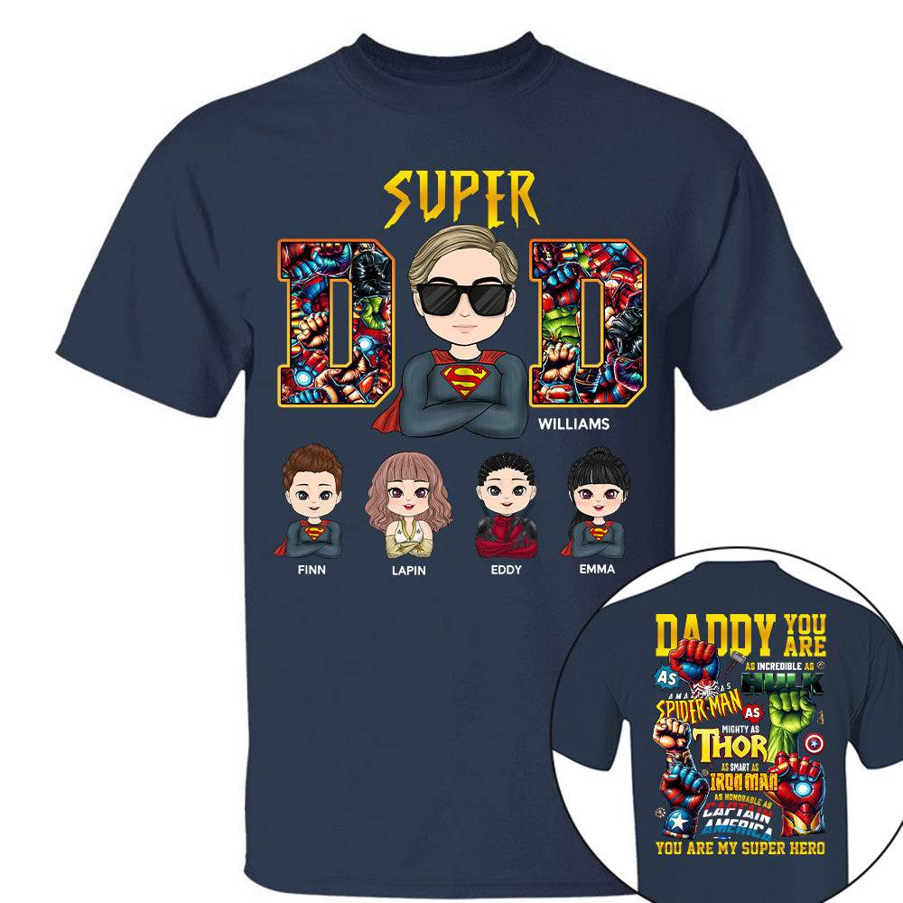 Super Dad Shirt Personalized Comic Superhero Daddy Gift Tee Super Dad Shirt Personalized Comic Superhero Daddy Gift Tee
