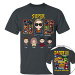 Super Dad Shirt Personalized Comic Superhero Daddy Gift Tee