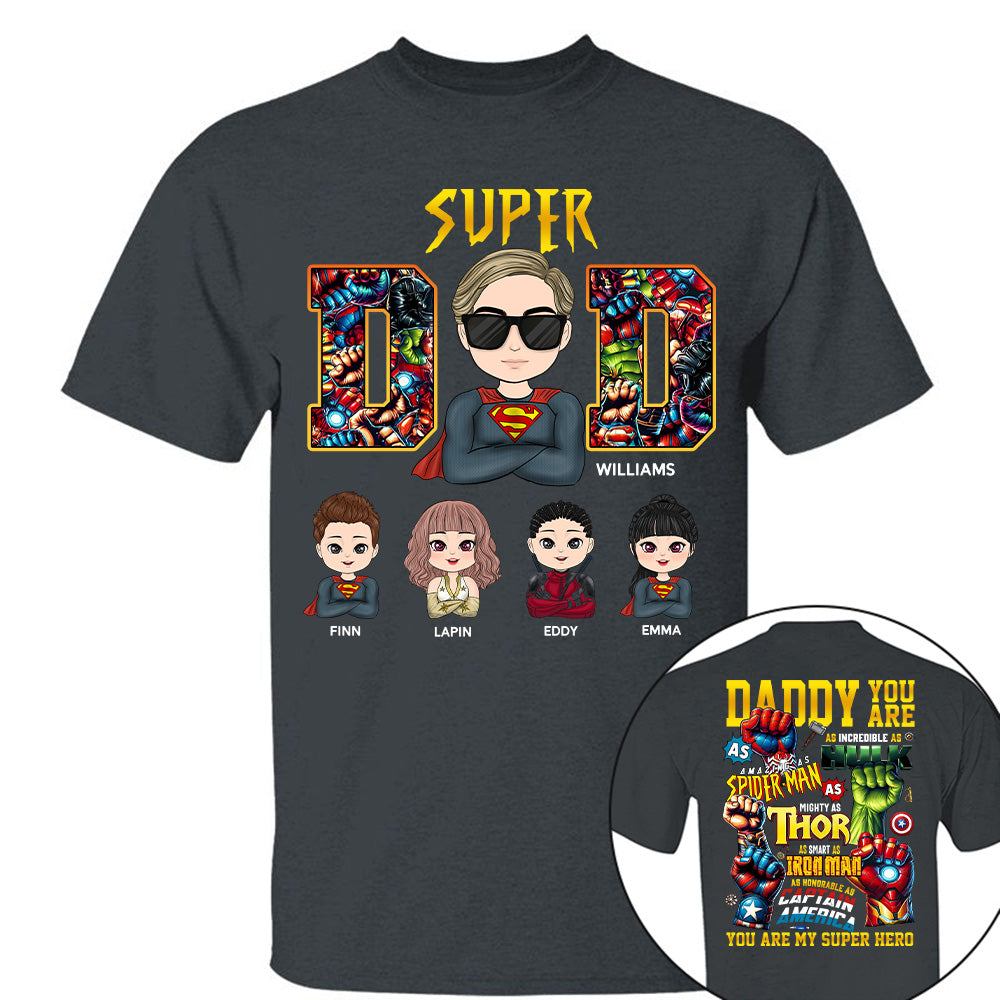 Super Dad Shirt Personalized Comic Superhero Daddy Gift Tee Super Dad Shirt Personalized Comic Superhero Daddy Gift Tee
