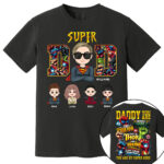 Super Dad Shirt Personalized Comic Superhero Daddy Gift Tee