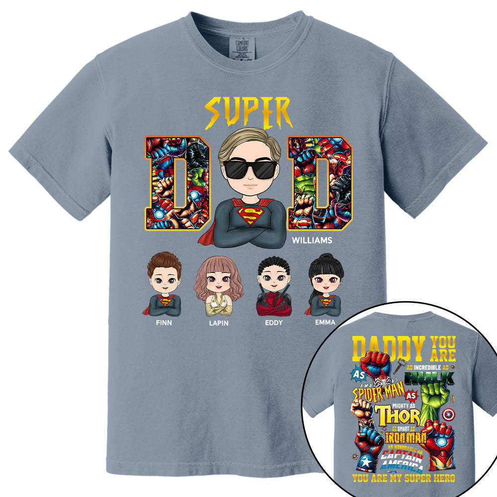 Super Dad Shirt Personalized Comic Superhero Daddy Gift Tee Super Dad Shirt Personalized Comic Superhero Daddy Gift Tee