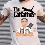 The Catfather Personalized Cat Lover TShirt Custom Name Gift