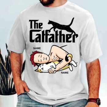 The Catfather Personalized T Shirt Custom Name Gift for Cat Lovers