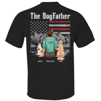 The DogFather Personalized Shirt with Dogs and Mountain Design