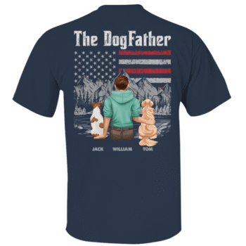 The DogFather Personalized Shirt with Dogs and Mountain Design