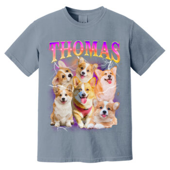 Thomas Cute Corgi Dogs Graphic Tee Shirt for Dog Lovers Adults