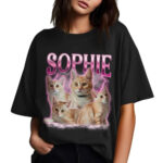 Vintage Cat Graphic Tee Lightning Print Oversized Casual Shirt