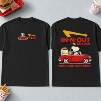 Snoopy X In-N-Out Burger Good Food Good Mood 3D Shirt for Fast Food Lovers NNK