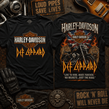Harley-Davidson x Def Leppard Live To Ride Rock Forever 3D Shirt NTH1
