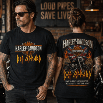Harley-Davidson x Def Leppard Live To Ride Rock Forever 3D Shirt NTH1