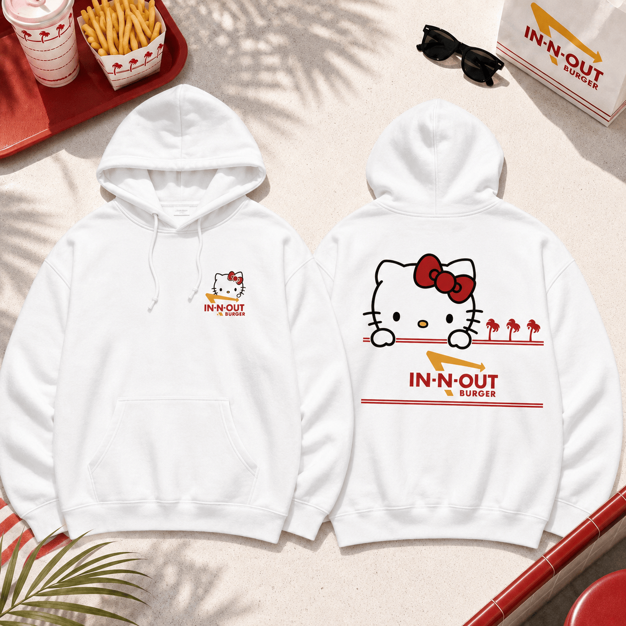 1787816813442.png Hello Kitty X In-N-Out Burger California Vibes 3D Shirt For Men Women Cute Fast Food Graphic Tee NNK