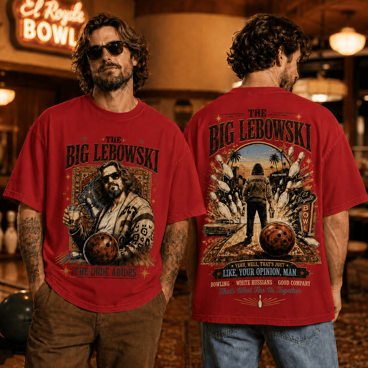 The Big Lebowski The Dude Abides Bowling 3D Shirt For Movie Fans NNK